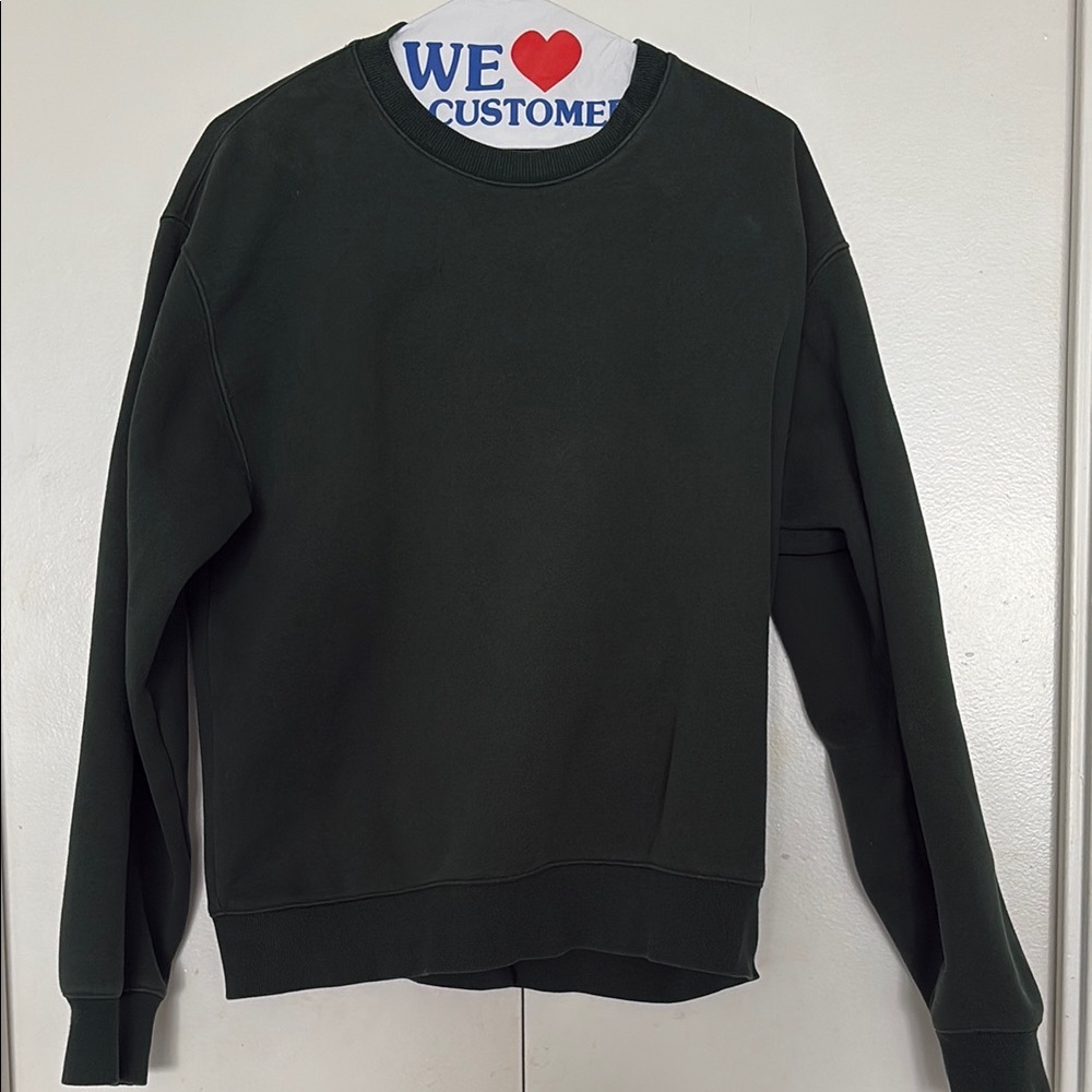 Sweatfleece perfect fit crew sweater in scarab green